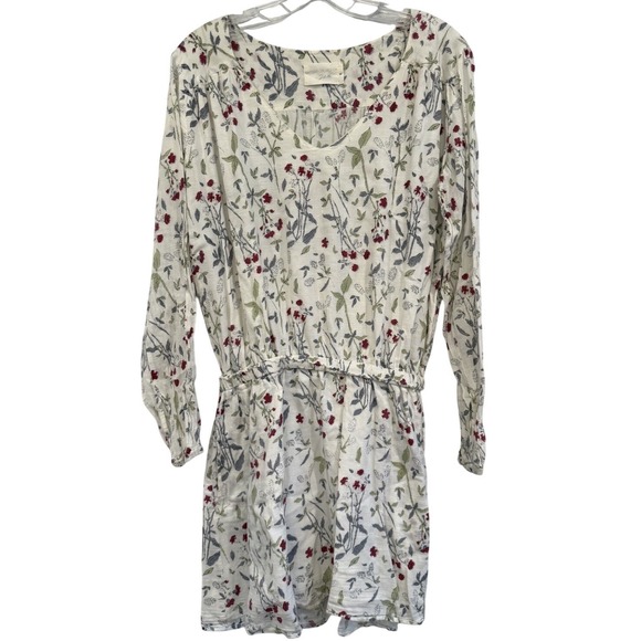 Capsule Collection by Juliette India Floral Mini Dress V Neck Long Sleeve Sz M